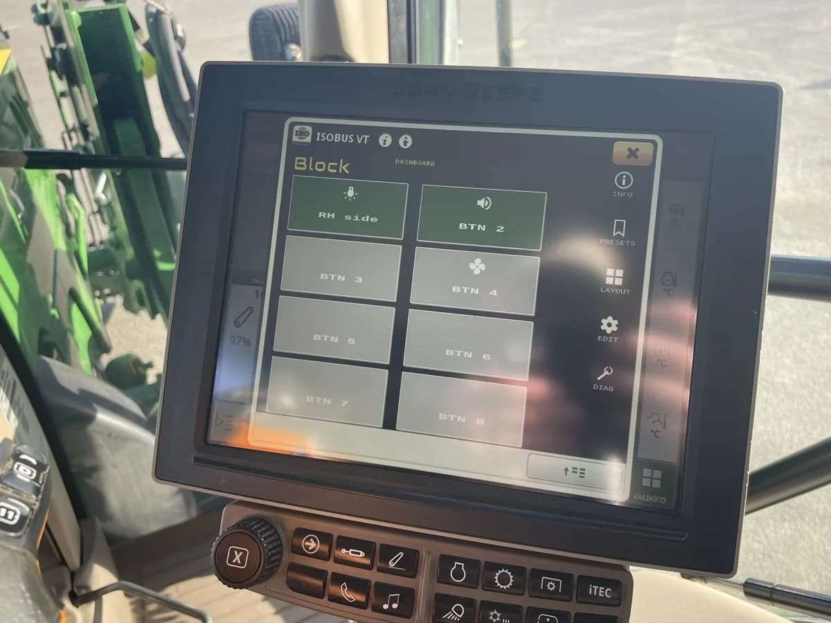 ISOBUS Block interface running on a John Deere Virtual Terminal